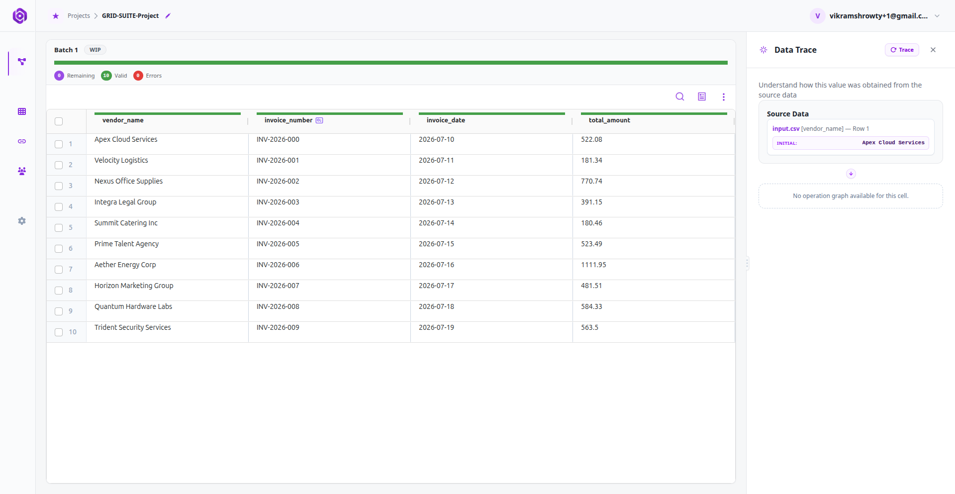 Spreadsheet Source Preview highlighting original cell coordinates.