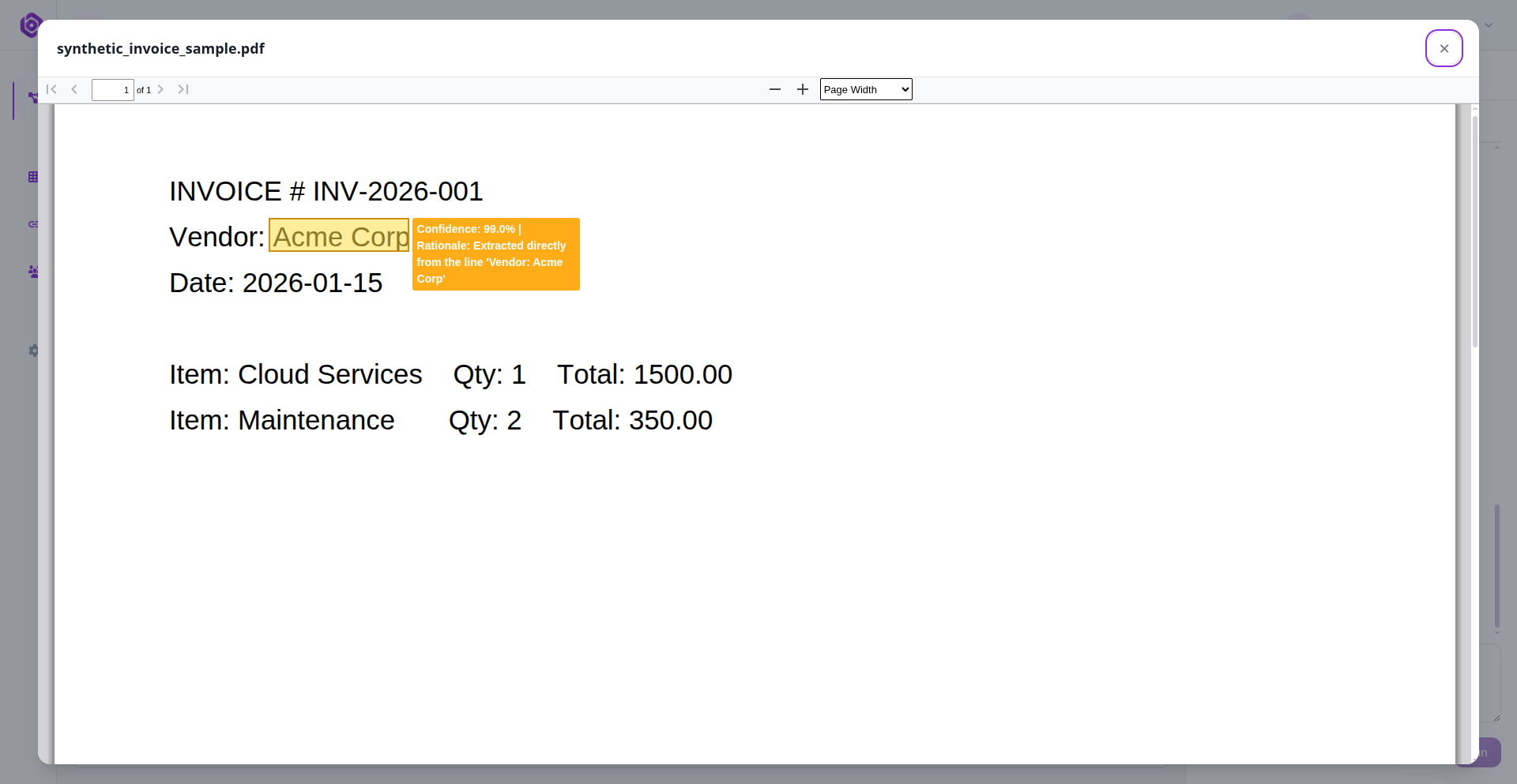 Document Preview overlaying bounding boxes on extracted PDF text.