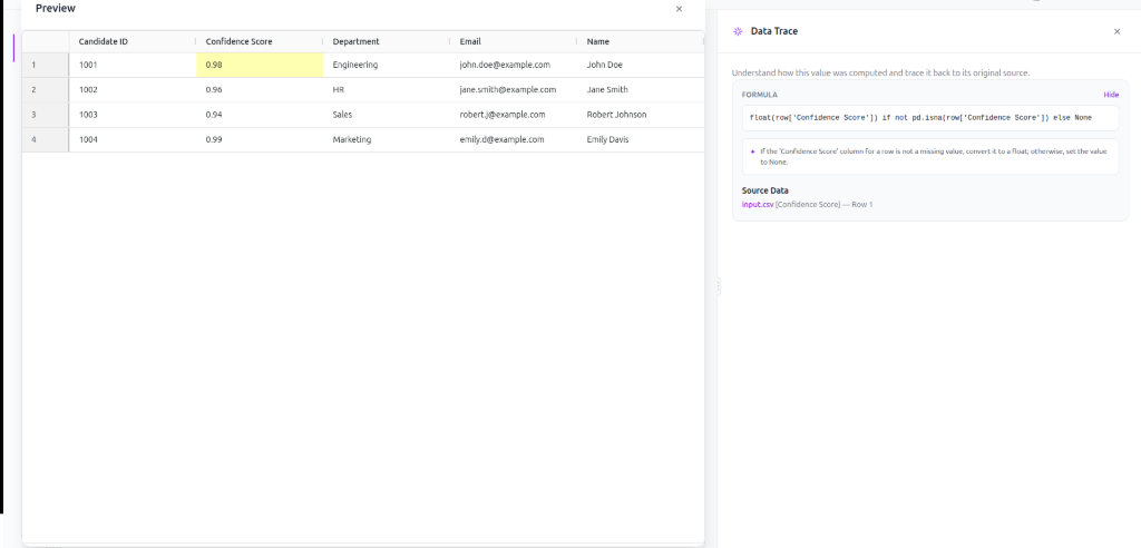Data Trace Screenshot